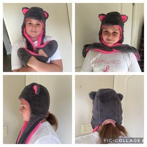 SO for Kohls Plush Grey Cat Hat. OS🌹